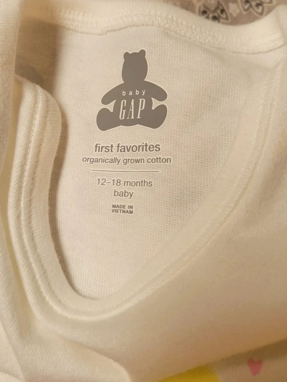 Baby Gap First Favorites 1 Piece Beary Sweet Bodysuit Organic Cotton 12-18 Month